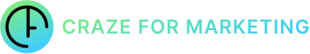 Craze for Marketing logo featuring a modern circular emblem with the initials CFM in a green-blue gradient, symbolising their creative and technical partnership with IME Advisors for website design, development, and digital branding solutions.