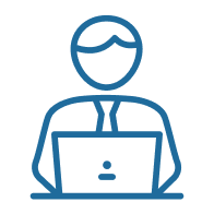 Icon of a person with a laptop, representing immigration and education advisors. This highlights the commitment and expertise of IME Advisors in providing bespoked migration and visa services.