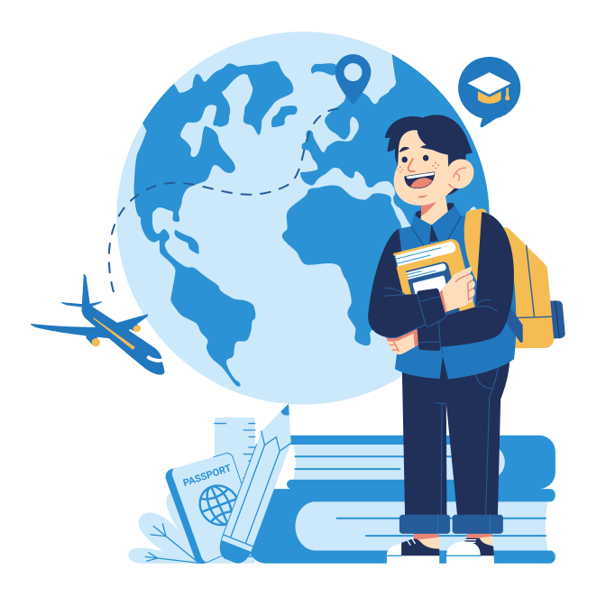 Illustration of a student thinking to get professional consultation session conducted by MARA-registered migration agents on child visa services page from the migration agent and planning to move in Australia. This highlights the commitment and expertise of IME Advisors in providing bespoked migration and visa services.