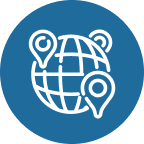 Icon representing three location mark of IME Advisors across the globe. This highlights the commitment and expertise of IME Advisors in providing bespoked migration and visa services.