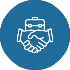 Icon representing a trust of migration agents on supporting clients with Australian visa and immigration services. This highlights the commitment and expertise of IME Advisors in providing bespoked migration and visa services.