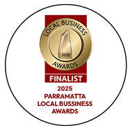 Parramatta Local Business Awards 2025 Finalist badge for Immigration & Education Advisors. This highlights the commitment and expertise of IME Advisors in providing bespoked migration and visa services.