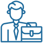 Icon of a person with a laptop, representing immigration and education advisors. This highlights the commitment and expertise of IME Advisors in providing bespoked migration and visa services.